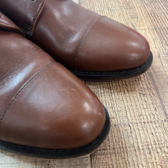 J. Crew Factory Leather cap toe shoes BS113 dark brown 7 men display picture 1
